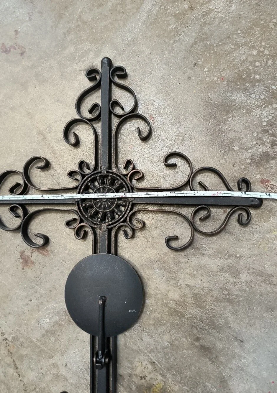 VINTAGE Metal Cross Black – Home Wall Decor Collapsible Candle Holder -